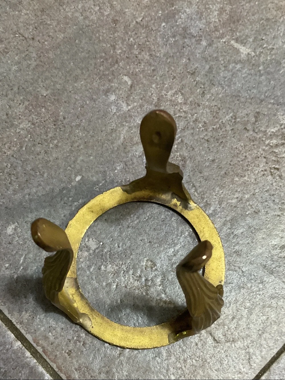 Brass candle holder with glass